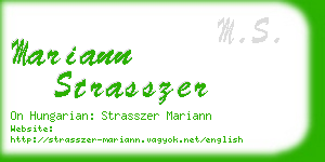 mariann strasszer business card